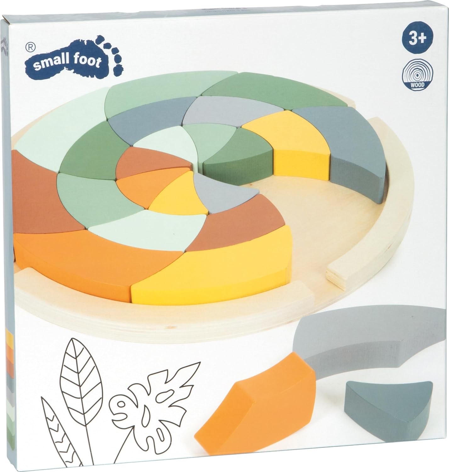 Small Foot Colours Safari, Wood, Creative Building & Stacking Puzzle Game, for K