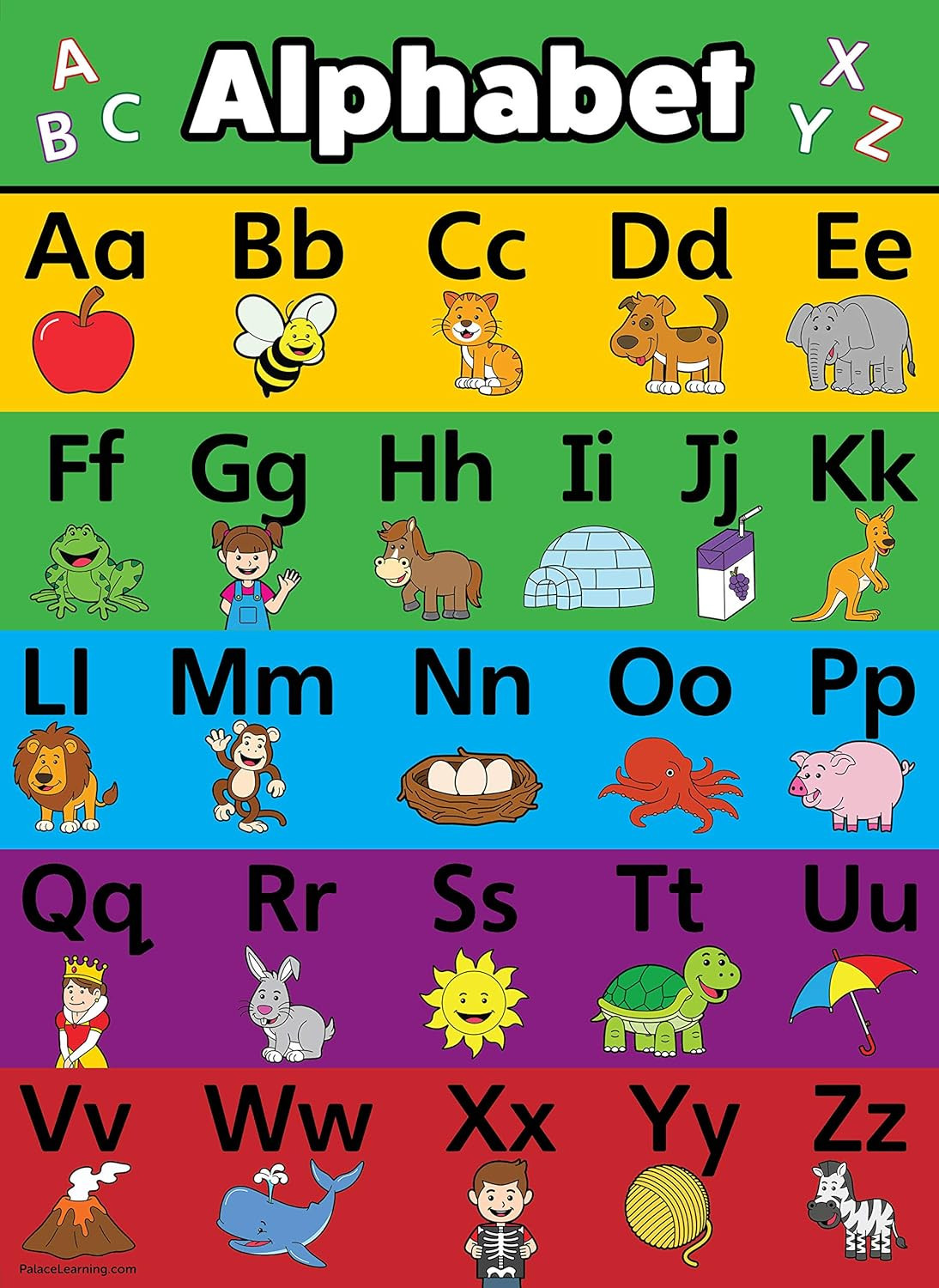 LAMINATED ABC Alphabet & Numbers 1-100 18 x 24