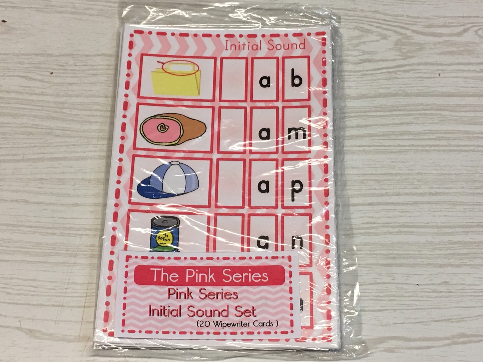 The Pink Series – Initial Sound Set (20 Wipewriter Cards ) Montessori preschool