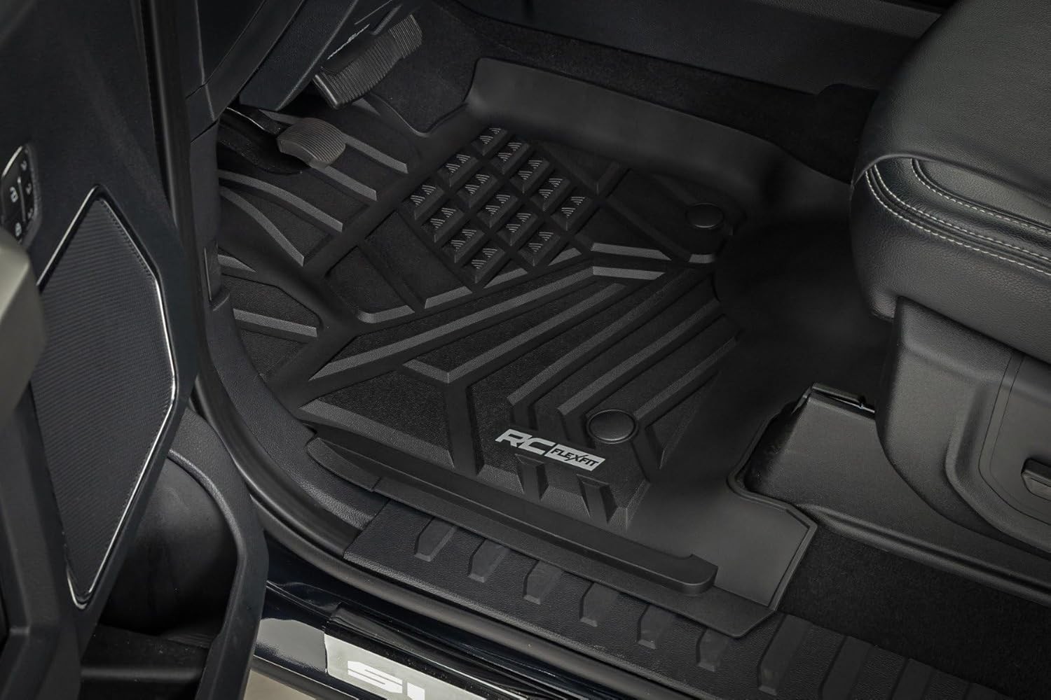 Rough Country Flex-Fit Floor Mats for Ford F-250/350 Super Duty (2017-2025) Crew