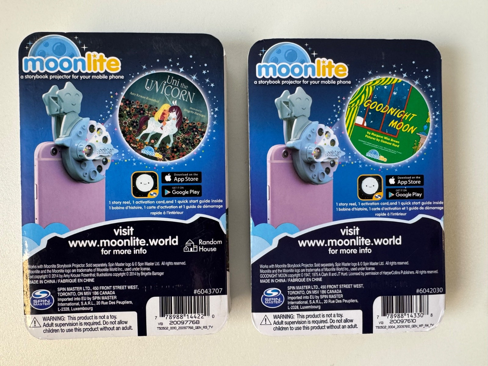 Moonlite Projector &Story Reels Lot Of 7 No Codes Uni Unicorn Goodnight Moon Etc