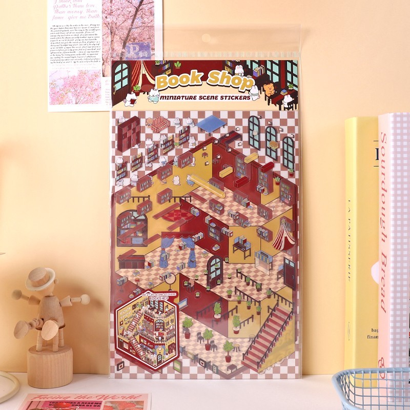 Miniature Scene Stickers Crafts Toy Kid’s Creation Stationery Decoration Gift