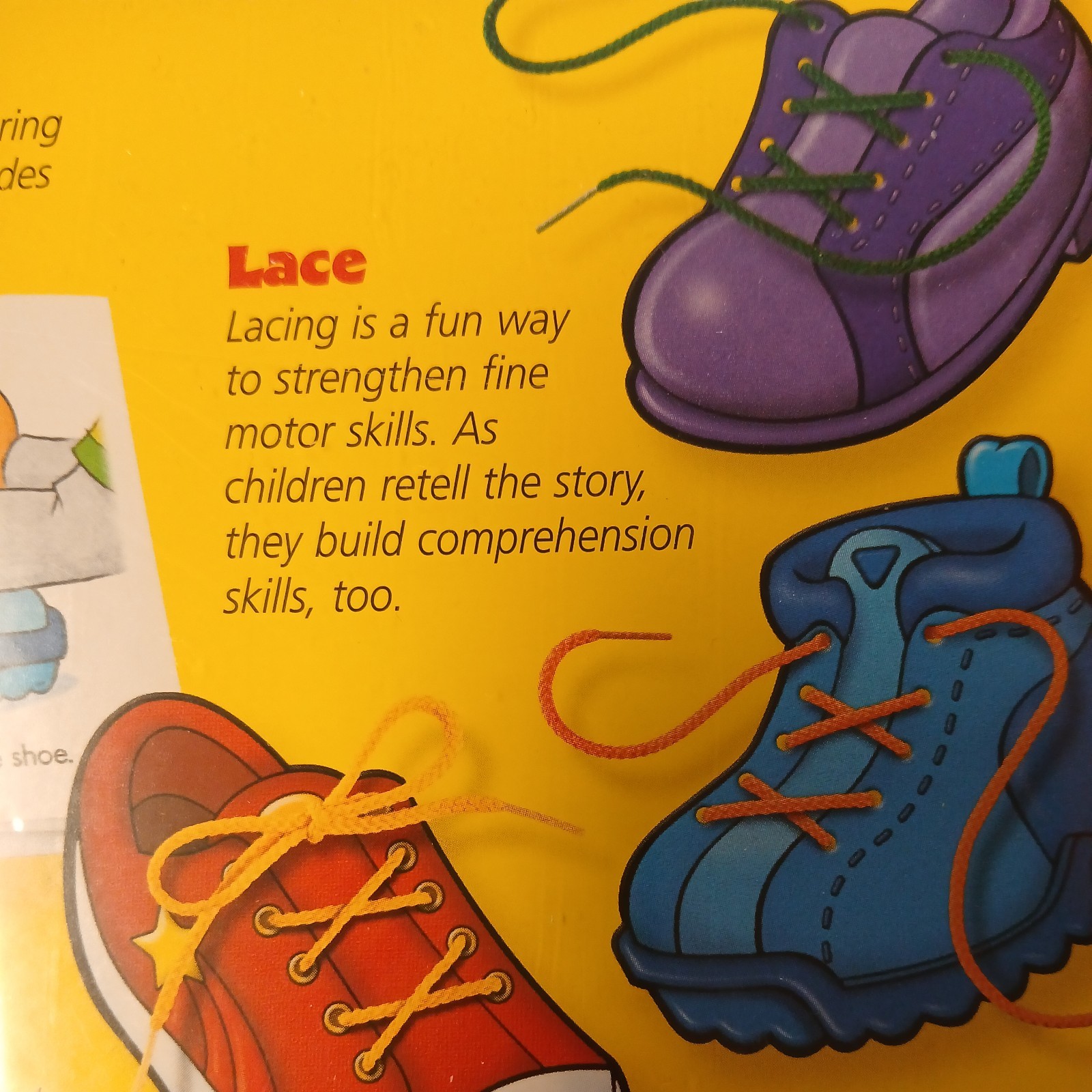 Trend Learning All Tied Up! Lace & Trace Cards Tying Shoes Storybook Included