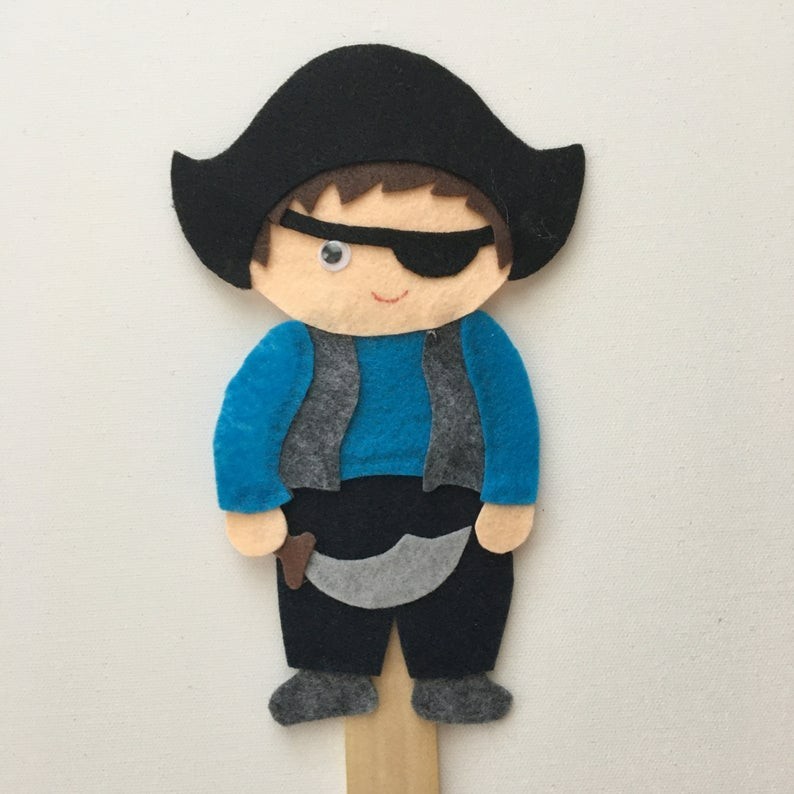Pirates and Mermaids Felt Board Pieces or Paint Stick Puppets