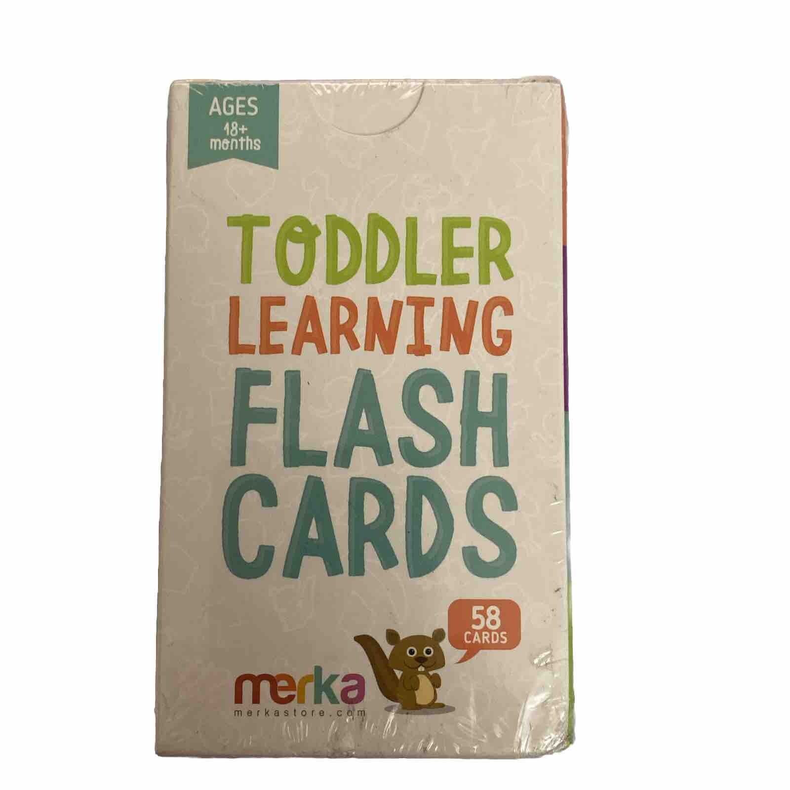 Merka Toddler Learning Flash Cards Set of 58 Letters Shapes Colors Numbers