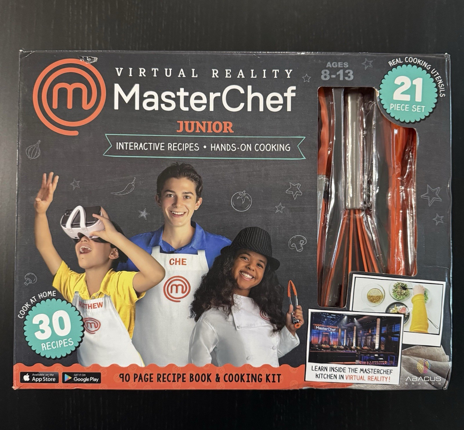 VR MasterChef Junior Cooking Kit & Recipe Book Virtual Reality Kids 21 Piece Set