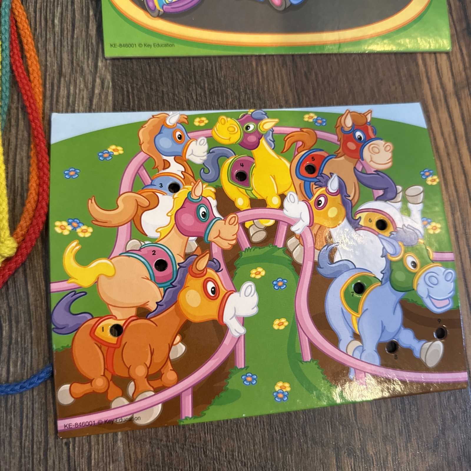 Key Education 6 Lacing Cards And 6 Laces Ages 3 And Up Learn To Lace Game