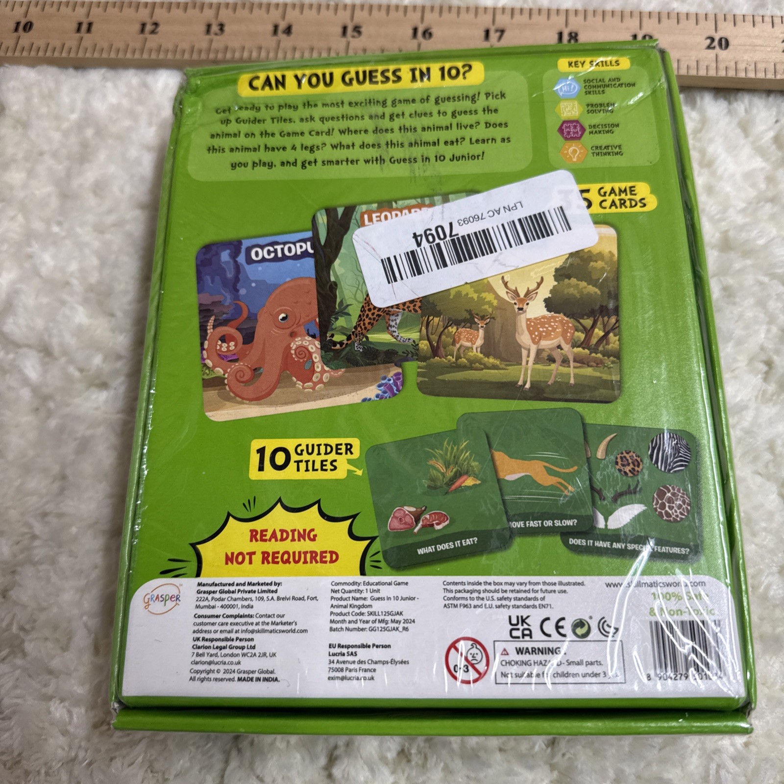 Skillmatics Guess in 10 Junior ANIMAL KINGDOM Game