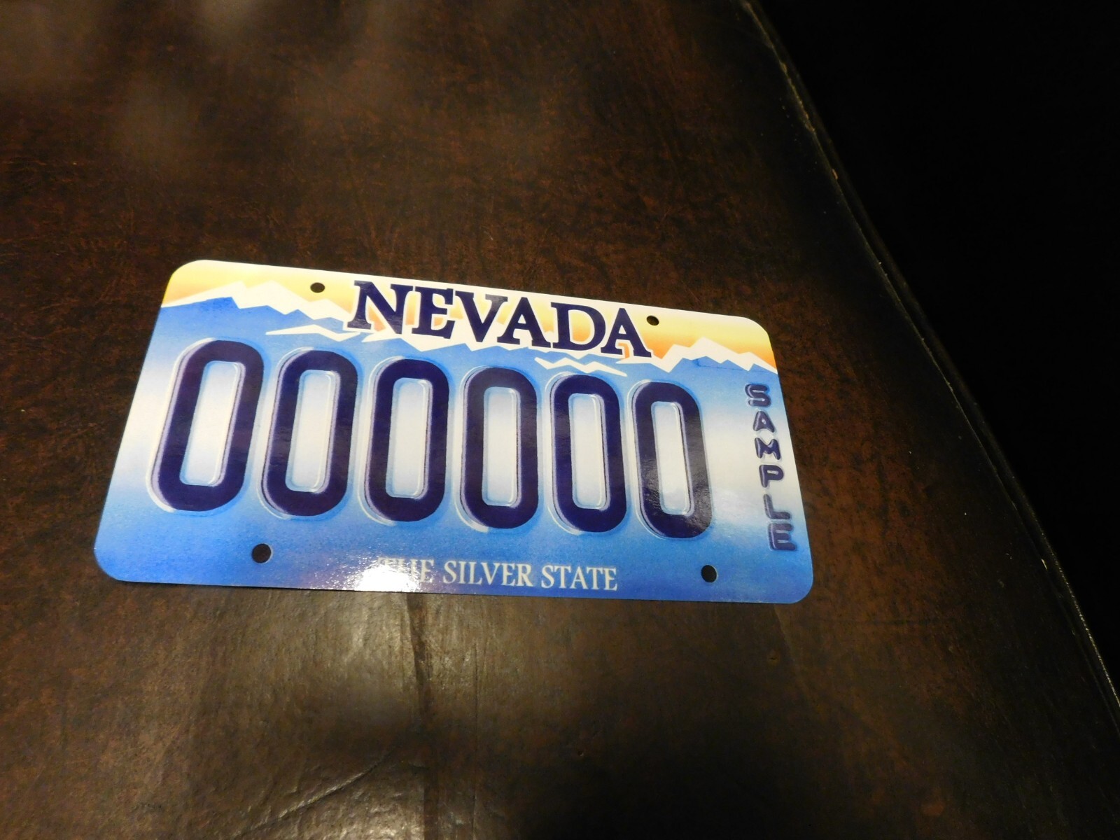 Flash Card Miniature Glossy Paper License Plate 2001 Series Sample Nevada