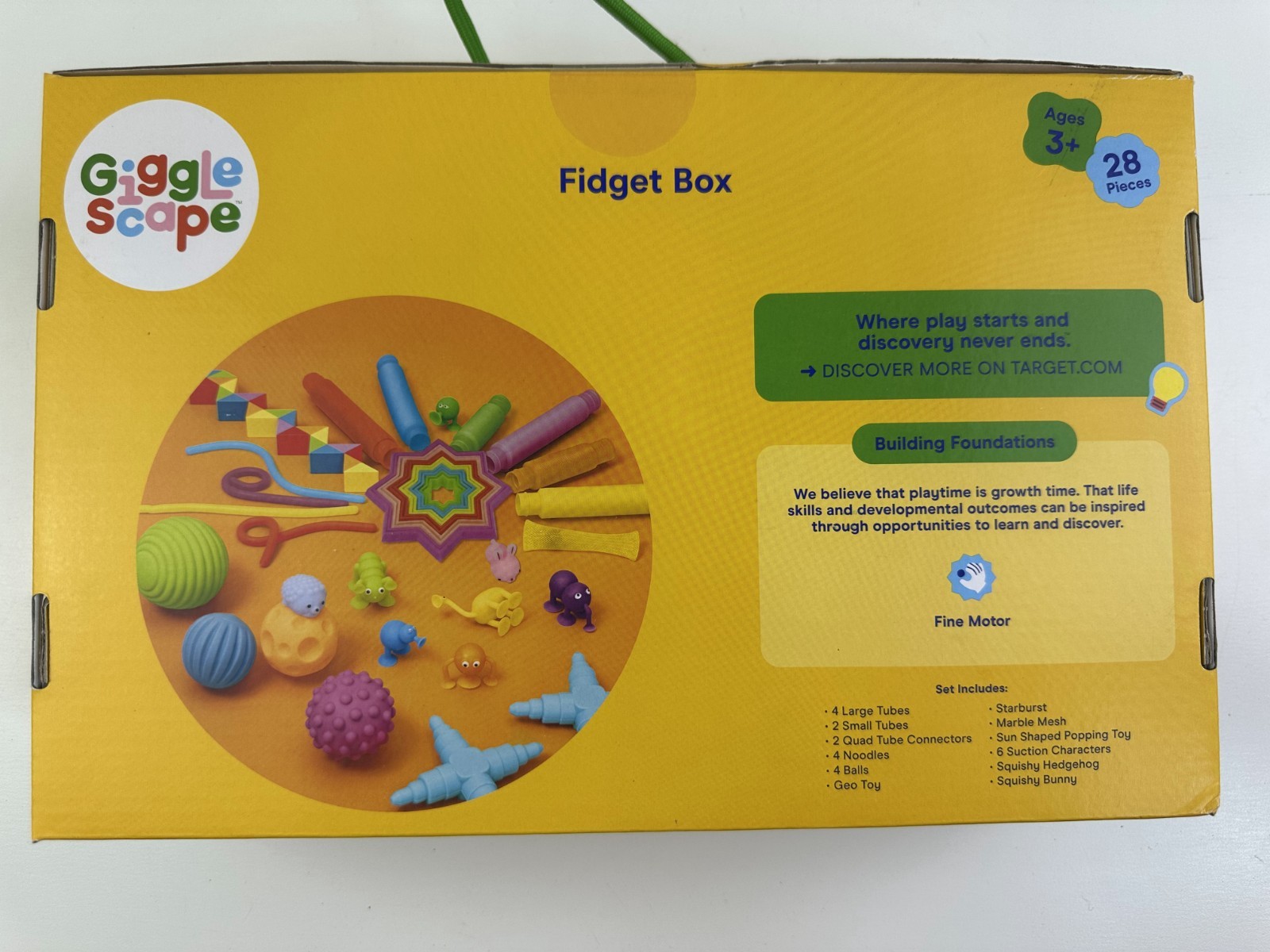 GiggleScape Fidget Box 28-Piece Set Stretch Twist & Squeeze 28 Pcs For Ages 3+