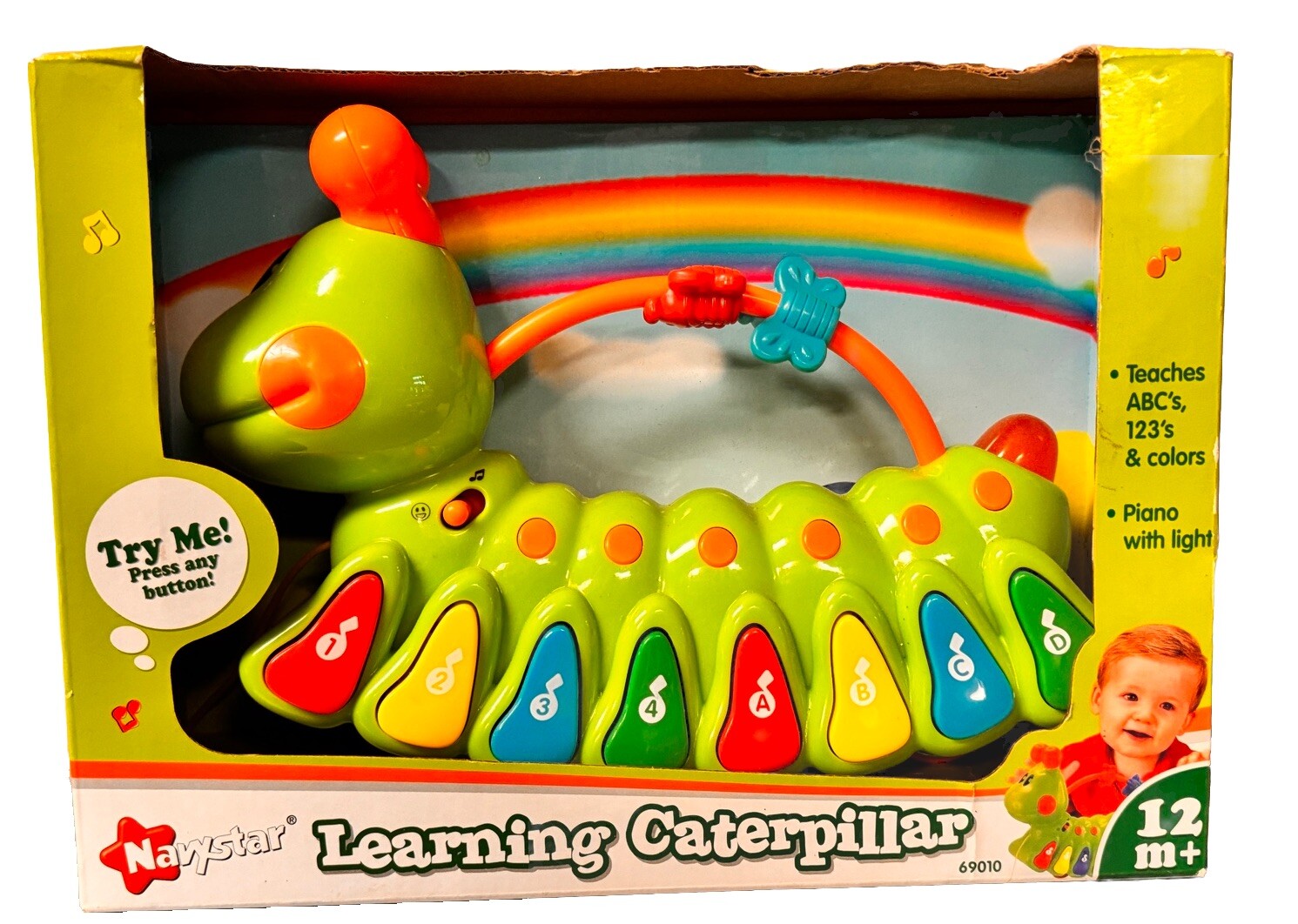 Navystar Learning Caterpillar Teaches ABC’s 123’s & Colors Piano with light New