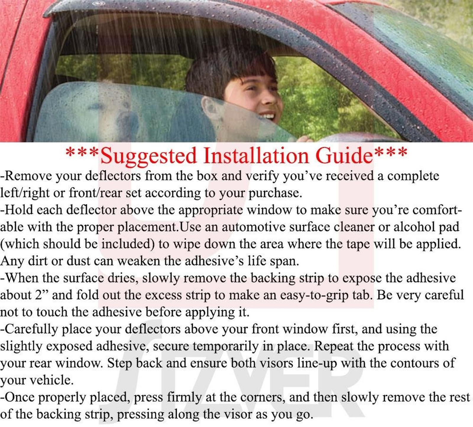 Smoked Out-Channel Window Vent Guard Rain Visors for 2010-2016 Ford Taurus