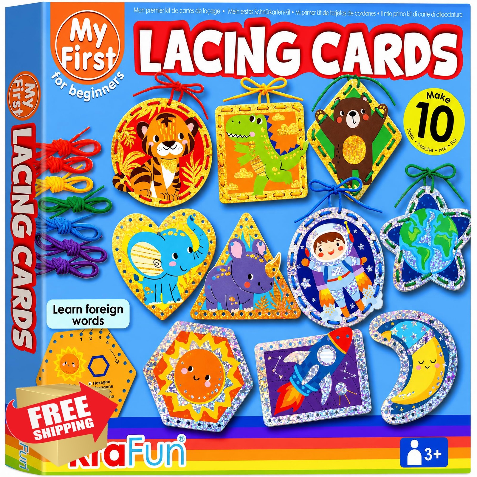 KRAFUN Space Dino Holographic Lacing Cards Unisex