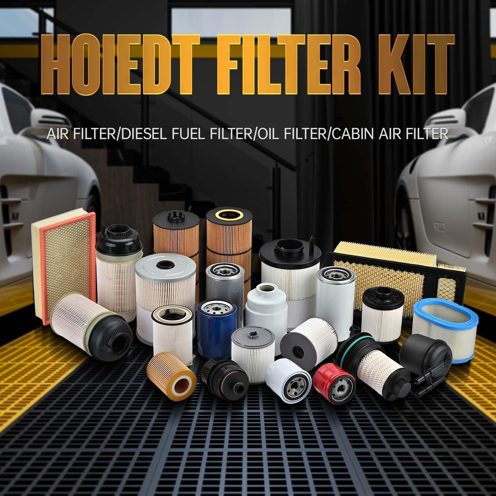 Fuel Oil Air Filter Set Compatible with 3.0L V6 2020-2023 Jeep Wrangler Gladi…