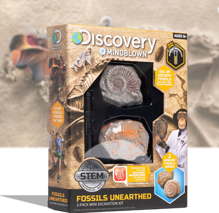 Discovery Mindblown Toy 2pc Excavation Kit Mini Fossil