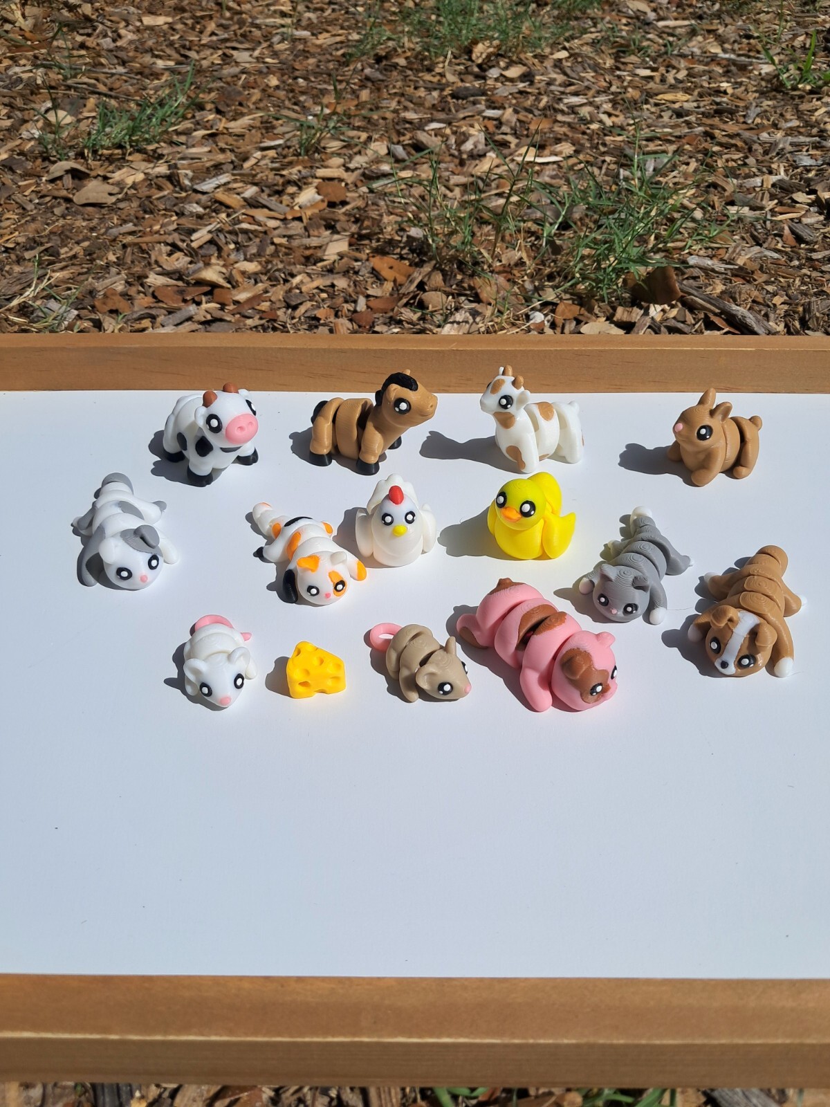 3D Printed Articulated Farm Animal Fidget Toy Set- Cow, Pig, Horse, etc -Sensory