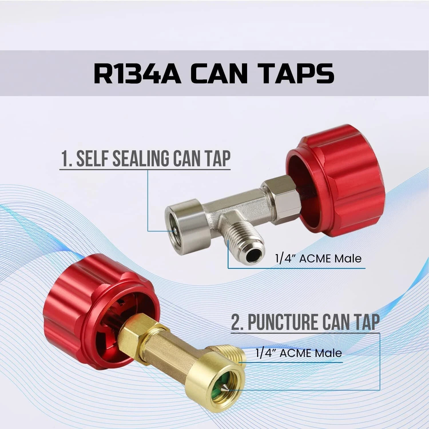 Lichamp R134a Can Tap, Automotive R 134a Self Sealing Can Tap and Puncture AC