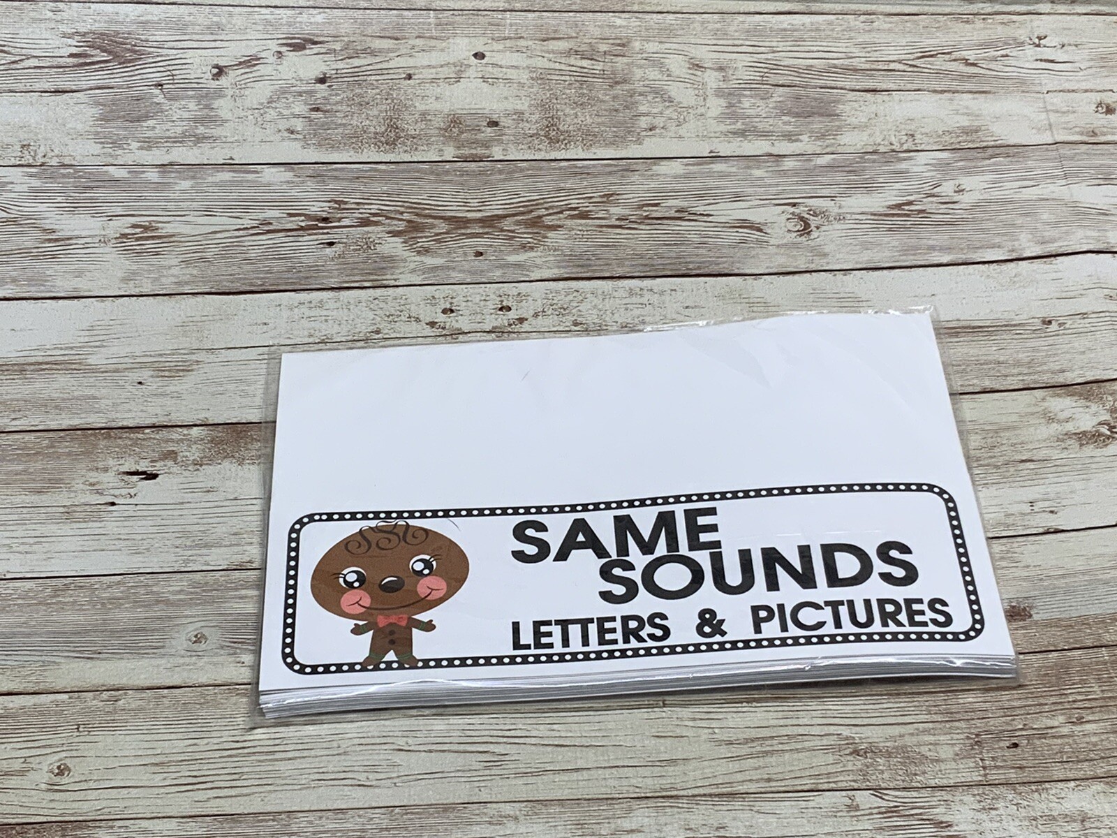Gingerbread Boy – Themed Learning Centers – Same Sounds Letter & Pictures