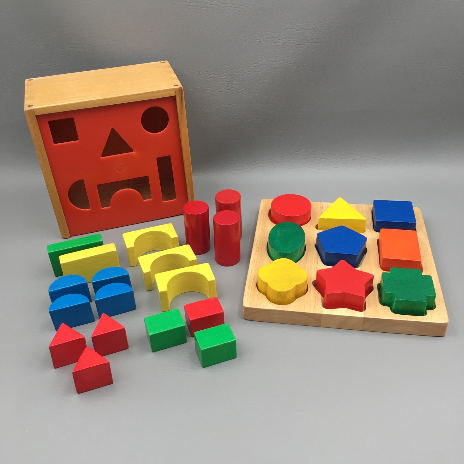 Plan Toys Wooden Shape Sorter Box & Puzzle Set Montessori Preschool Learning Toy