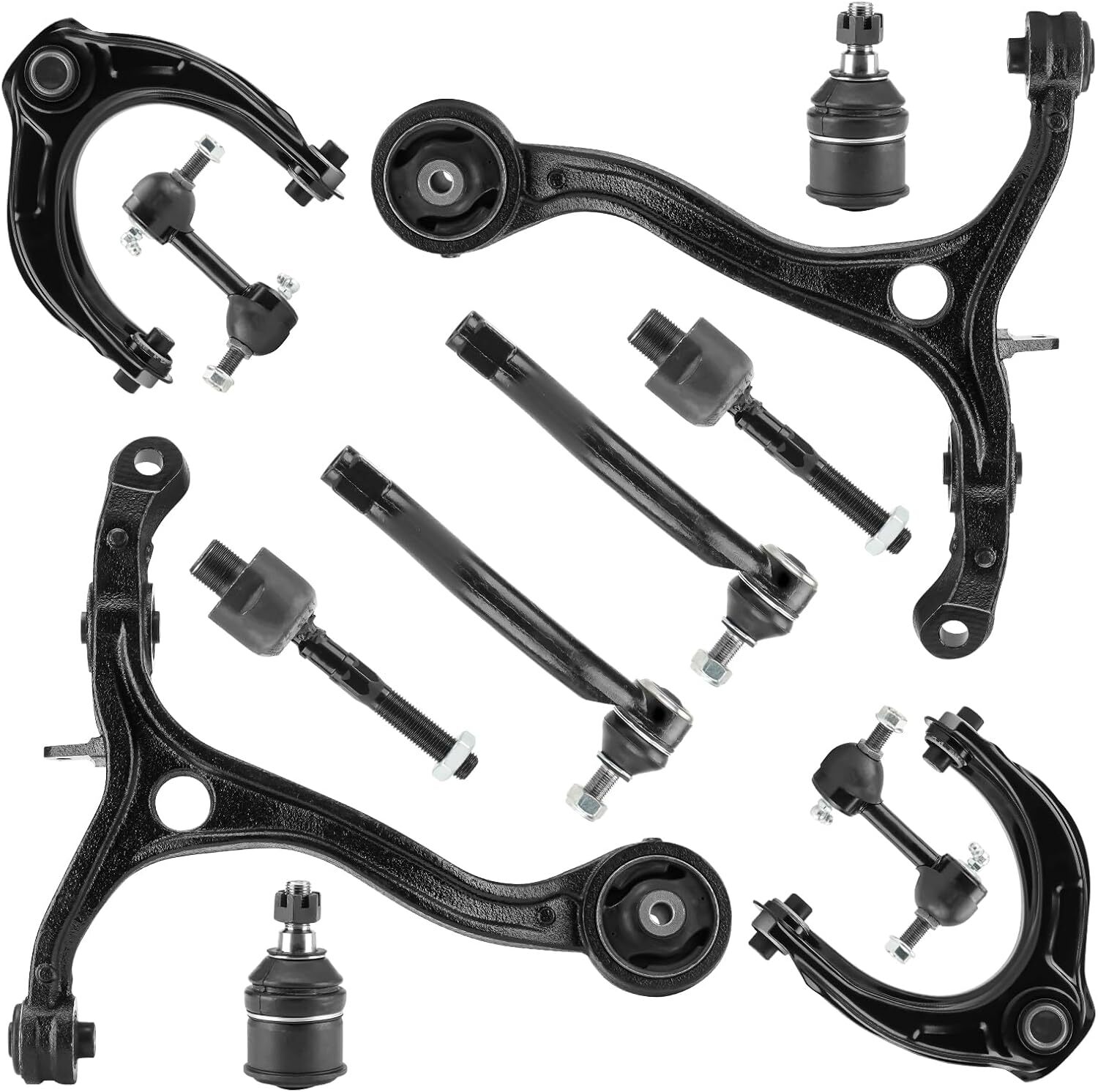 12PCS Front Upper Lower Control Arms Suspension Kits Ball Joint Assembly Fit for