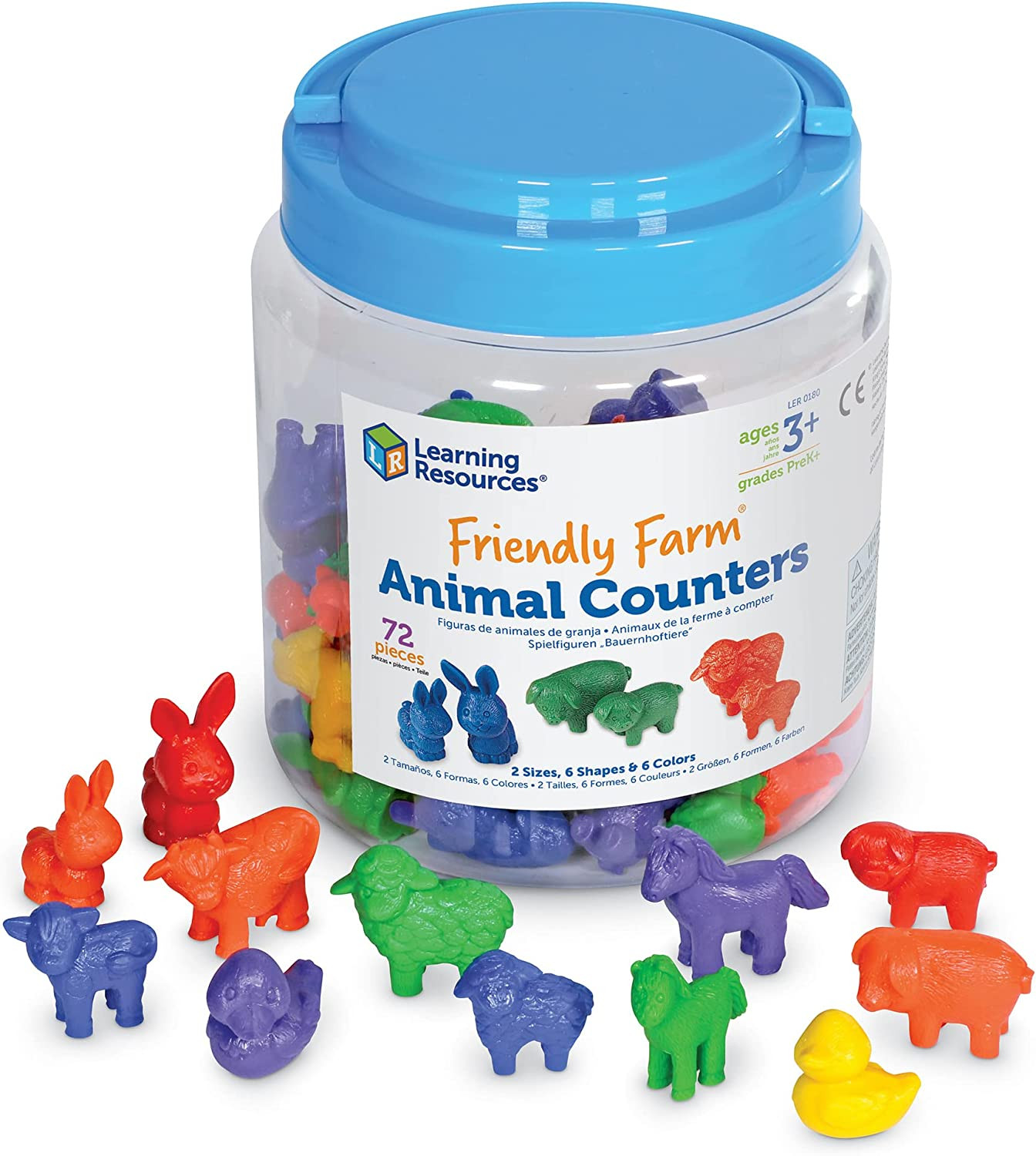 Friendly Farm Animal Counters – 72 Pieces, Ages 3+, Toddler Toys, Preschool Supp