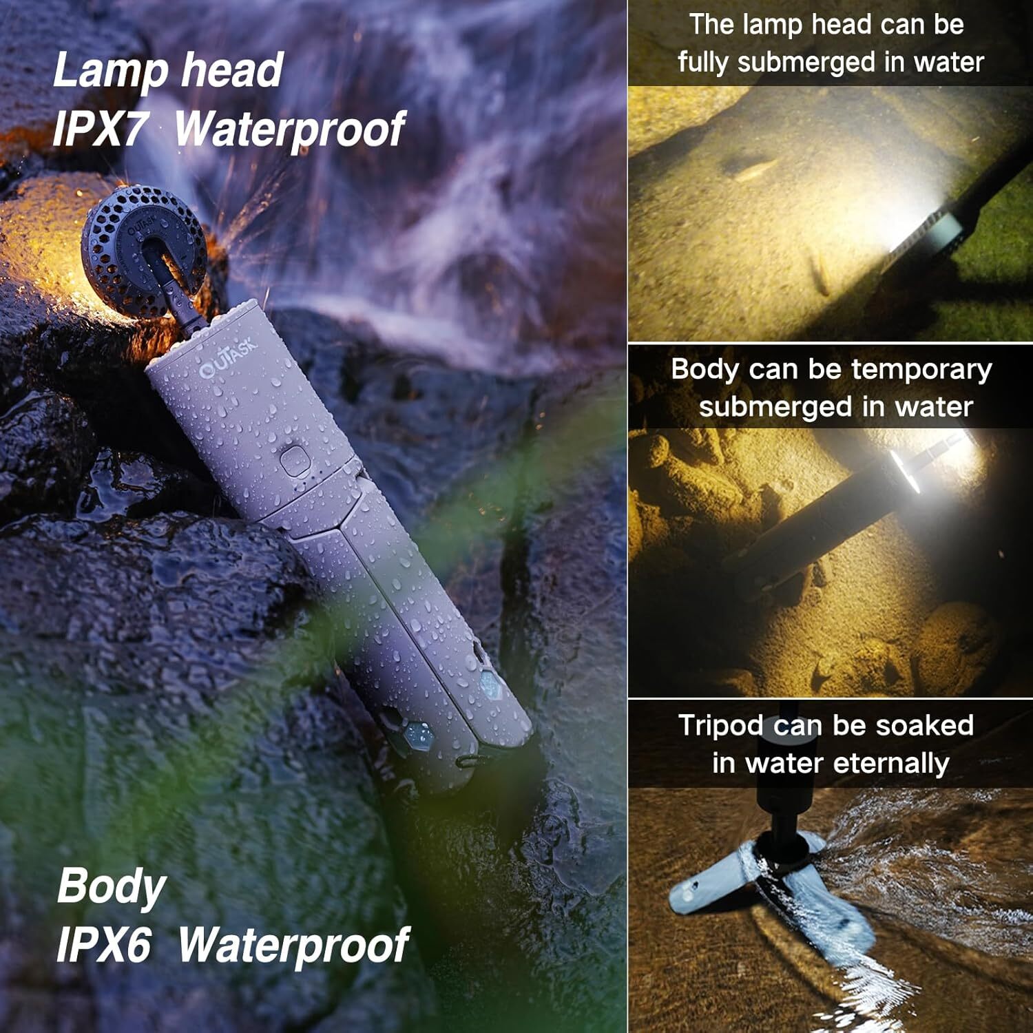 Camping Light Telescopic, Collapsible Magnetic Camping Lantern with 12000mAh