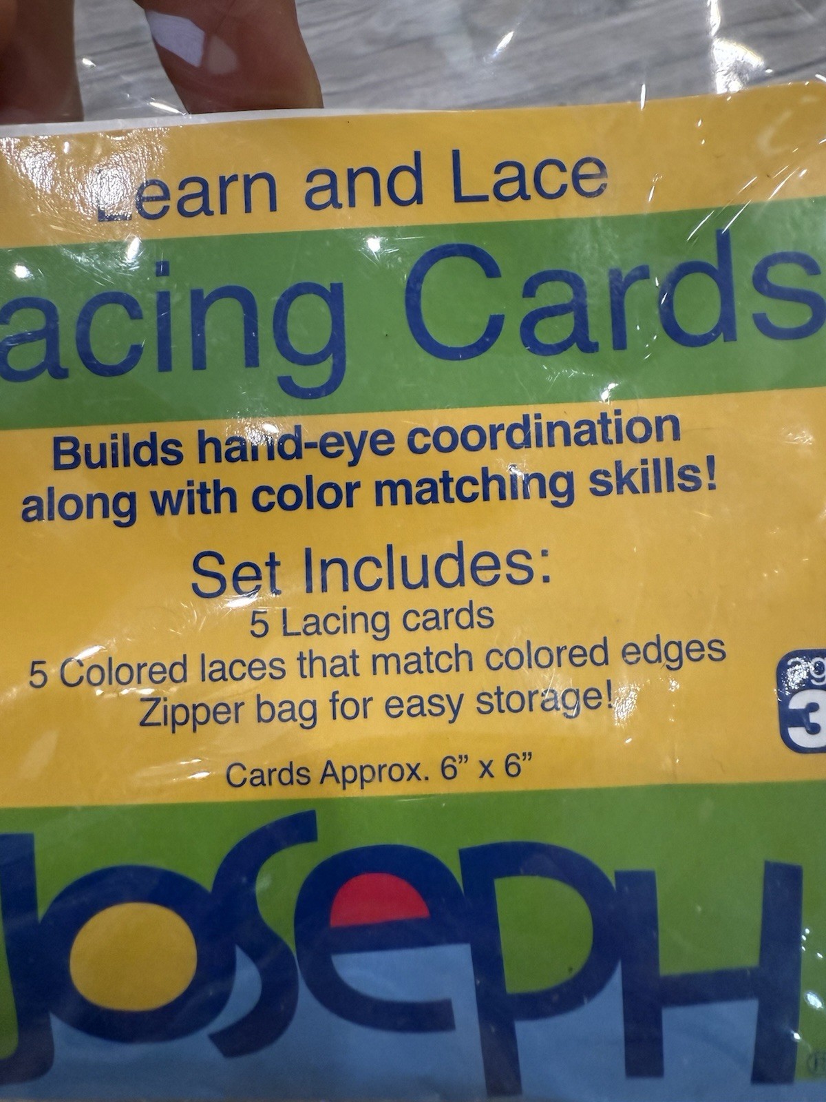 Stephen Joseph Lacing Cards Dinosaurs Set of 5 Learn and Lace Cards with Bag
