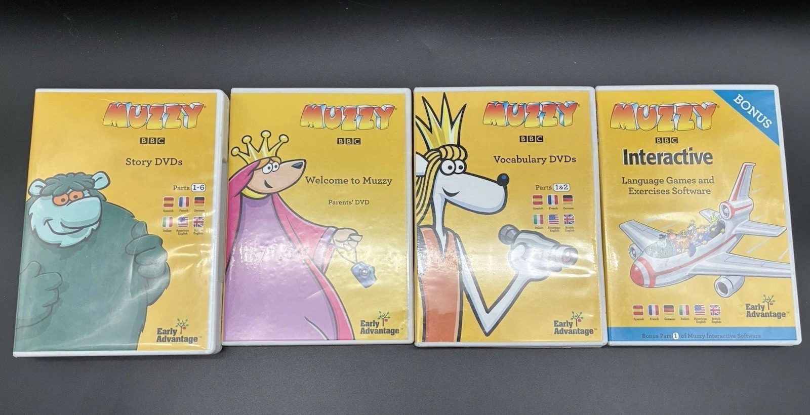 Muzzy BBC DVDS BOOK Multilingual 7 Disk Box Set