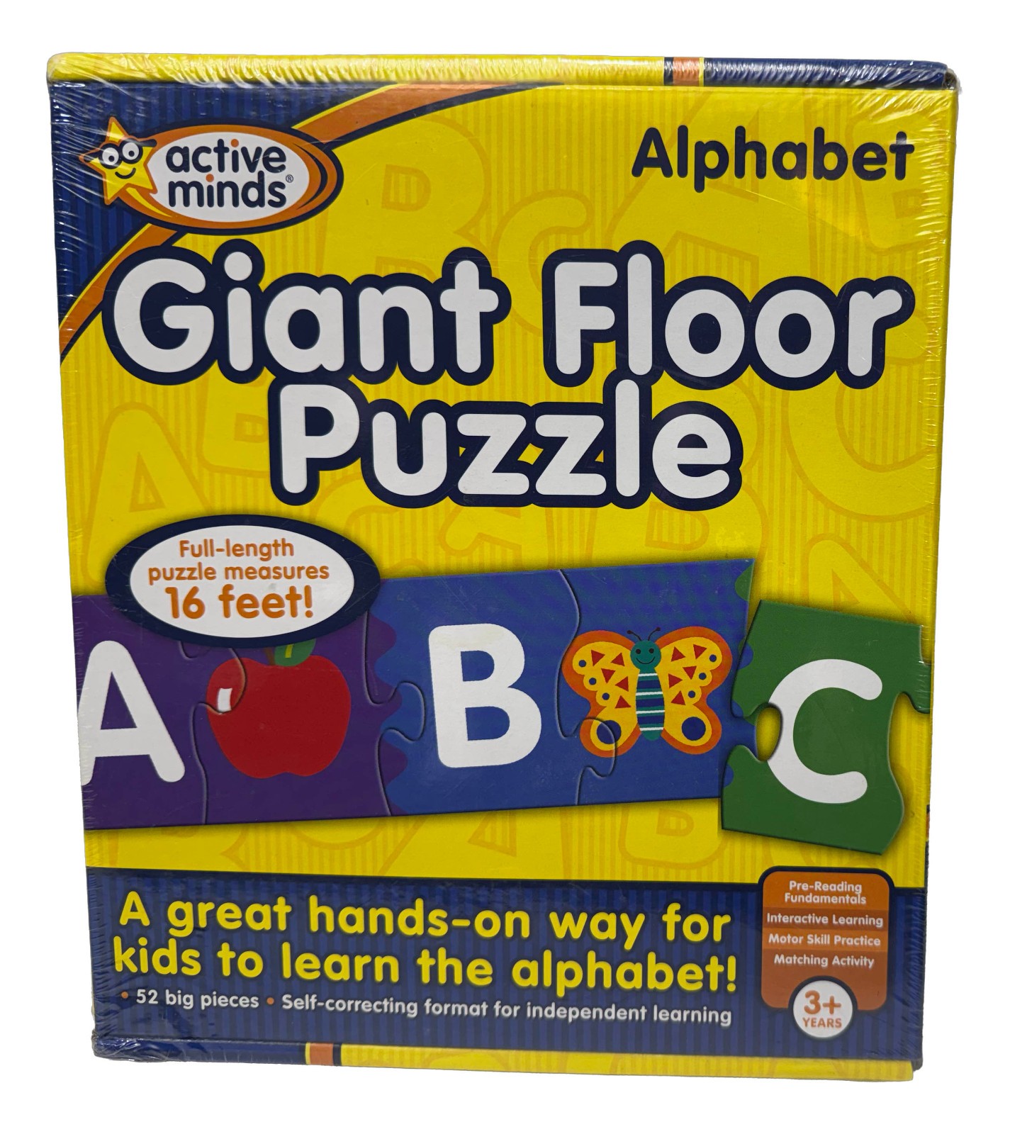 Active Minds Giant Alphabet Floor Puzzle – 52 Extra-Large Pieces | [SEALED]