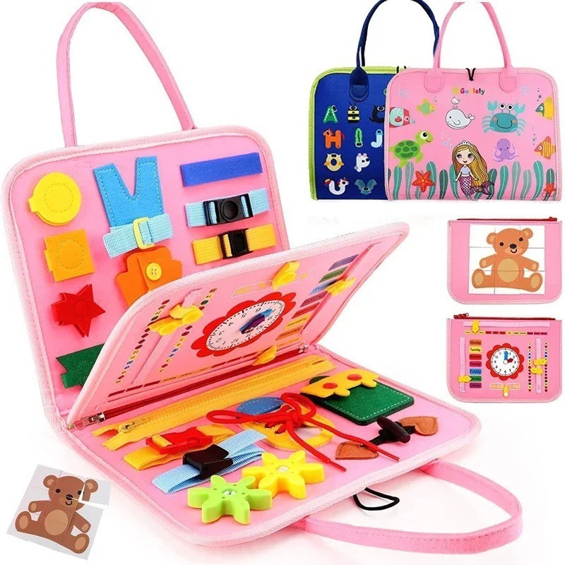 Busy Board Montessori Toys for Toddler Busy Book Sensory Preshool Early Educatio