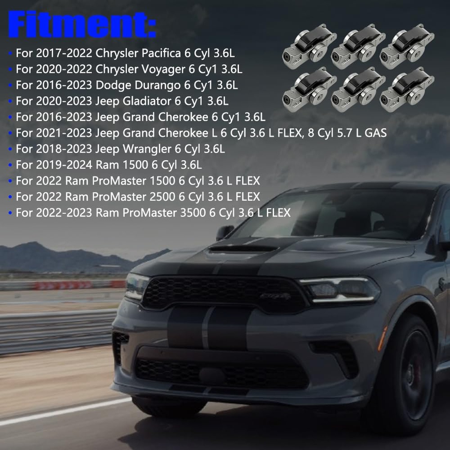 Set of 6 Intake Valve Rocker Arms FIT for 2019-2021 Chrysler Pacifica, FIT fo…