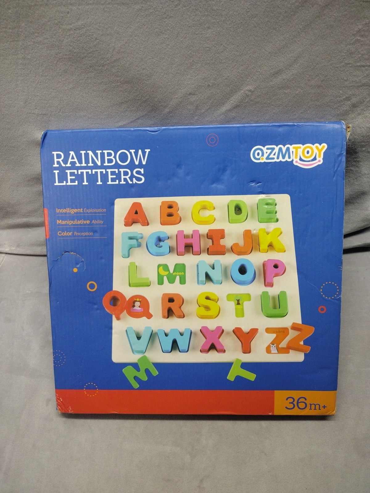 Wooden Alphabet Puzzle – ABC Letters Sorting Board Blocks Montessori Mat