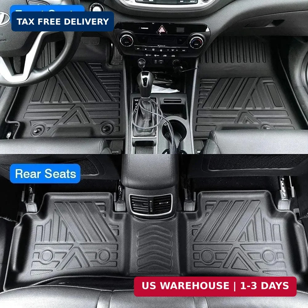All Weather Rubber Car Floor Mats Compatible with 2014-2019 Toyota Corolla(NO FI