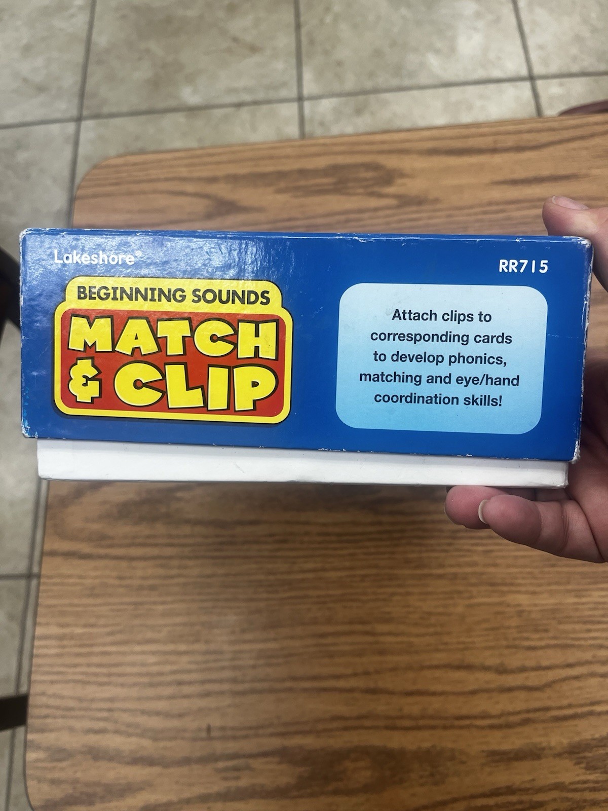 Lakeshore Match & Clip Beginning Sounds Reading Centers Complete Game Homeschool