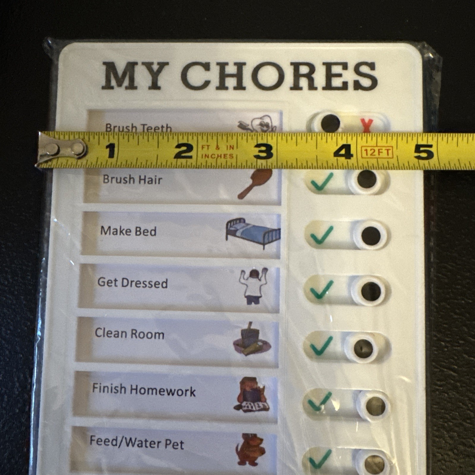 Chore Chart List Board. Slide Button “My Chores” New. No Tag.