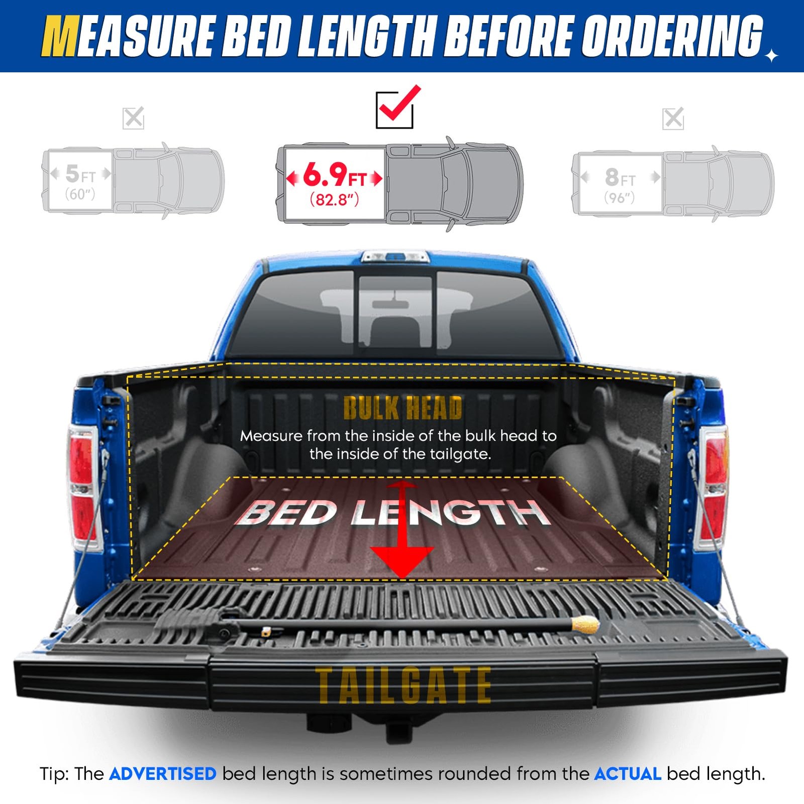 Soft Roll-up Truck Bed Tonneau 6.9′ – Roll Up, 2020-2024 2500HD 3500HD