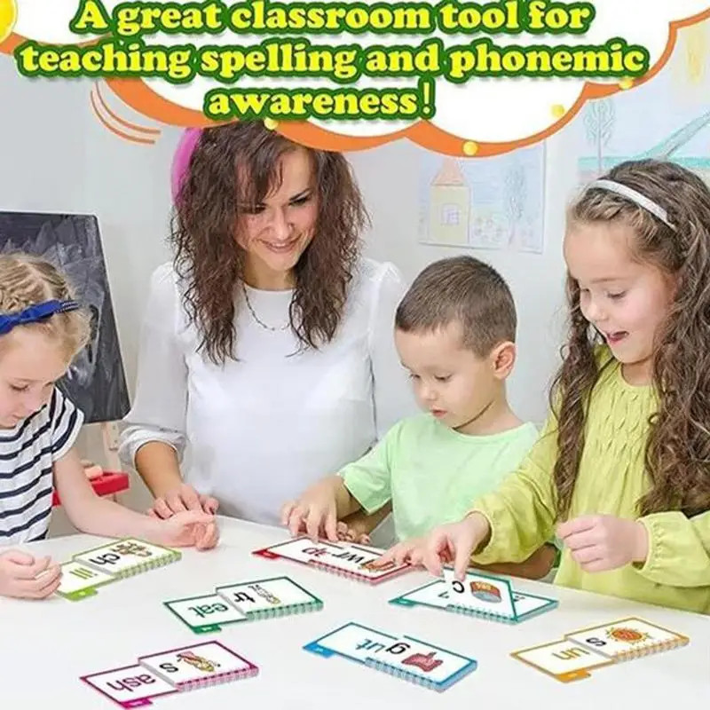 30 Read & Rhyme Word Family Flash Cards Phonics Reading Learning Educational Set
