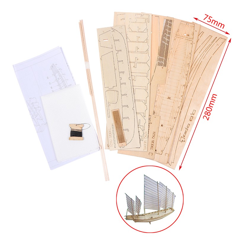 Chinese sand boat wooden assembly model kit DIY handmade antique ship model!