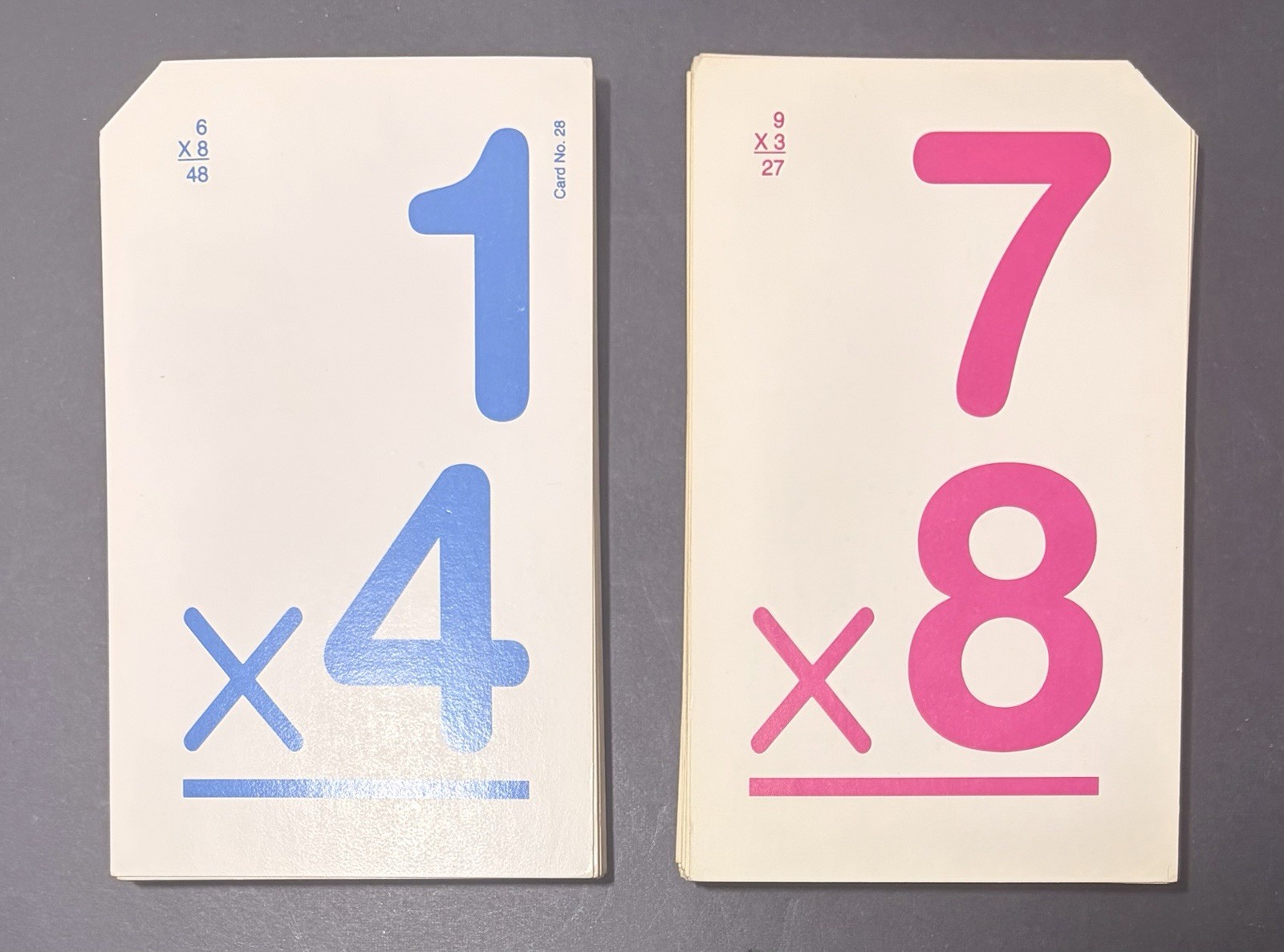 Vintage 1987 Milton Bradley Multiplication Cards Classic Educational Learning