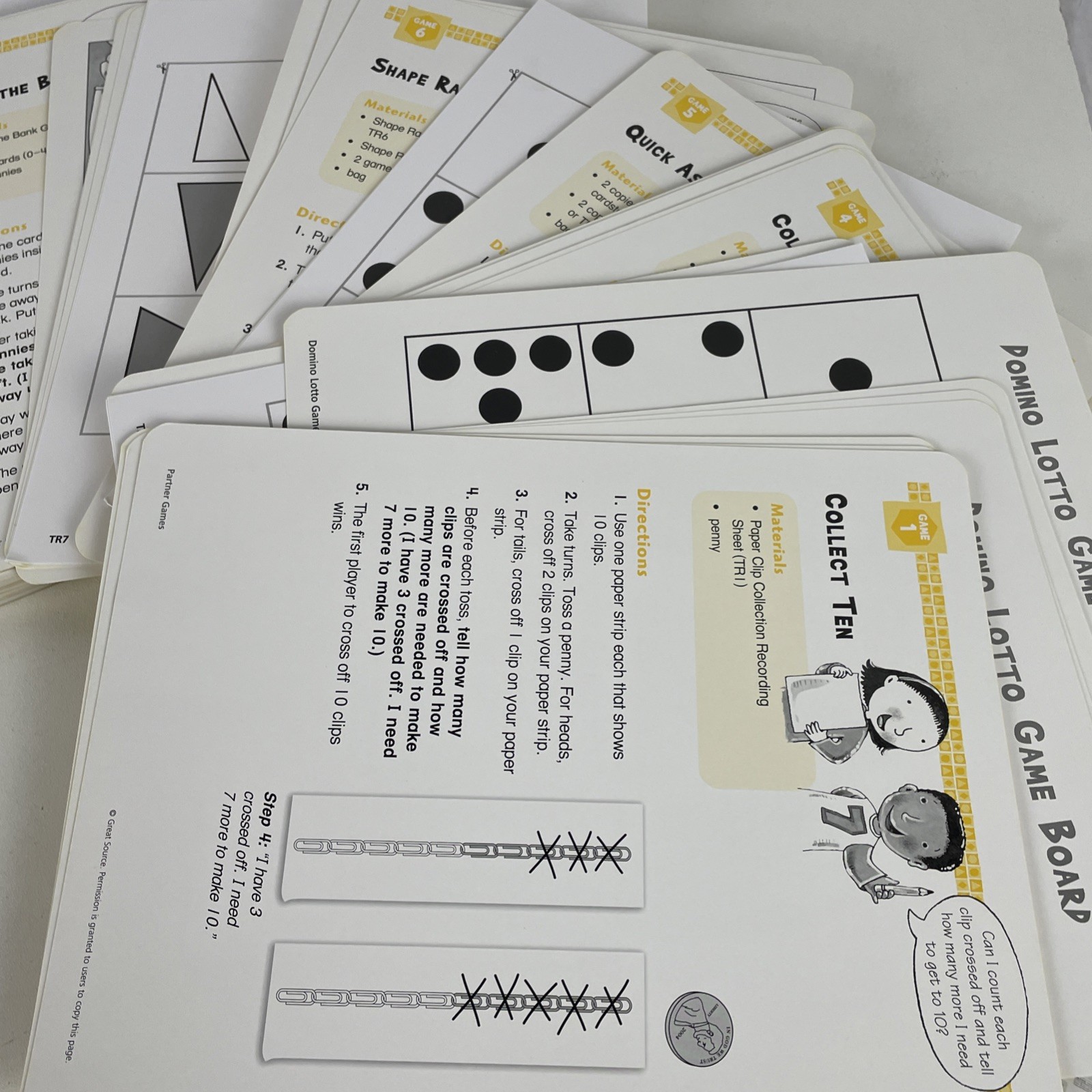 Number Concepts Fractions Grade k Partner Games Teacher Edition Every Day Counts