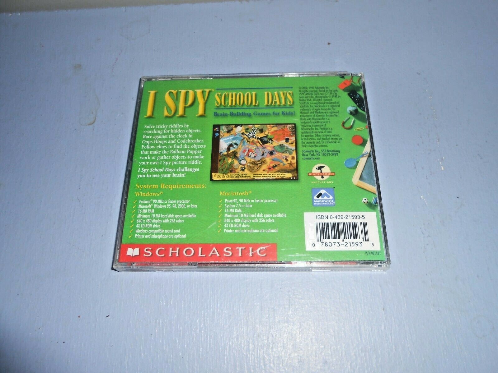 CD-ROM Educational Scholastics “I SPY” LANGUAGE ARTS AGES 5-9