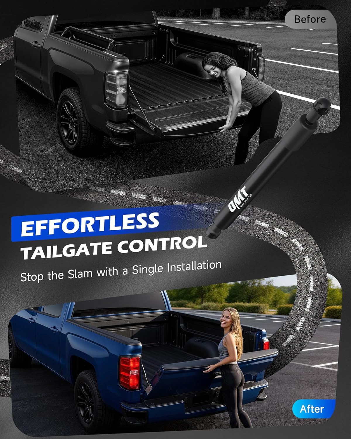 Truck Tailgate Assist Compatible with 2009-2025 Dodge Ram 1500 2500 3500, Pickup