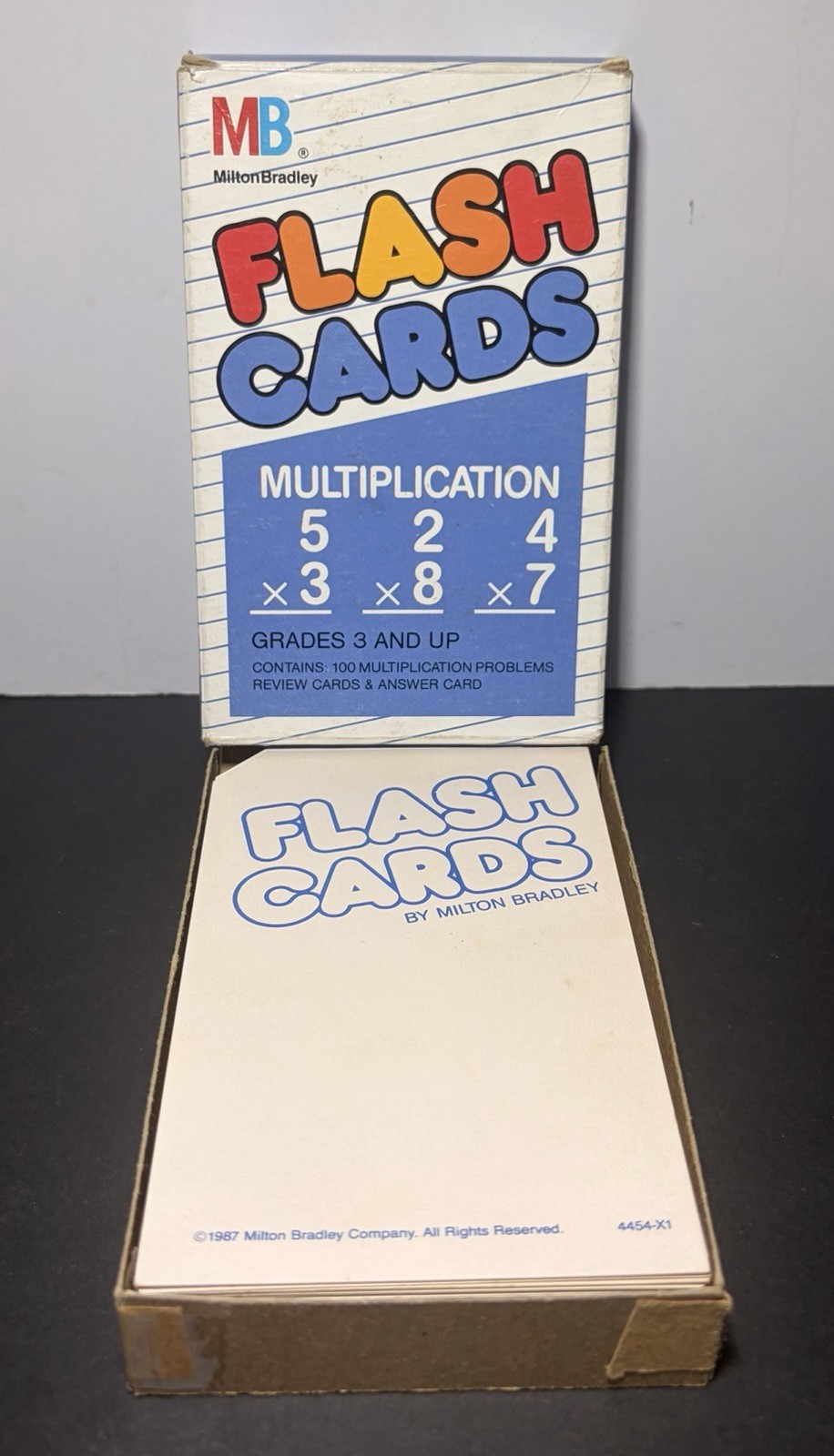 Vintage 1987 Milton Bradley Multiplication Cards Classic Educational Learning