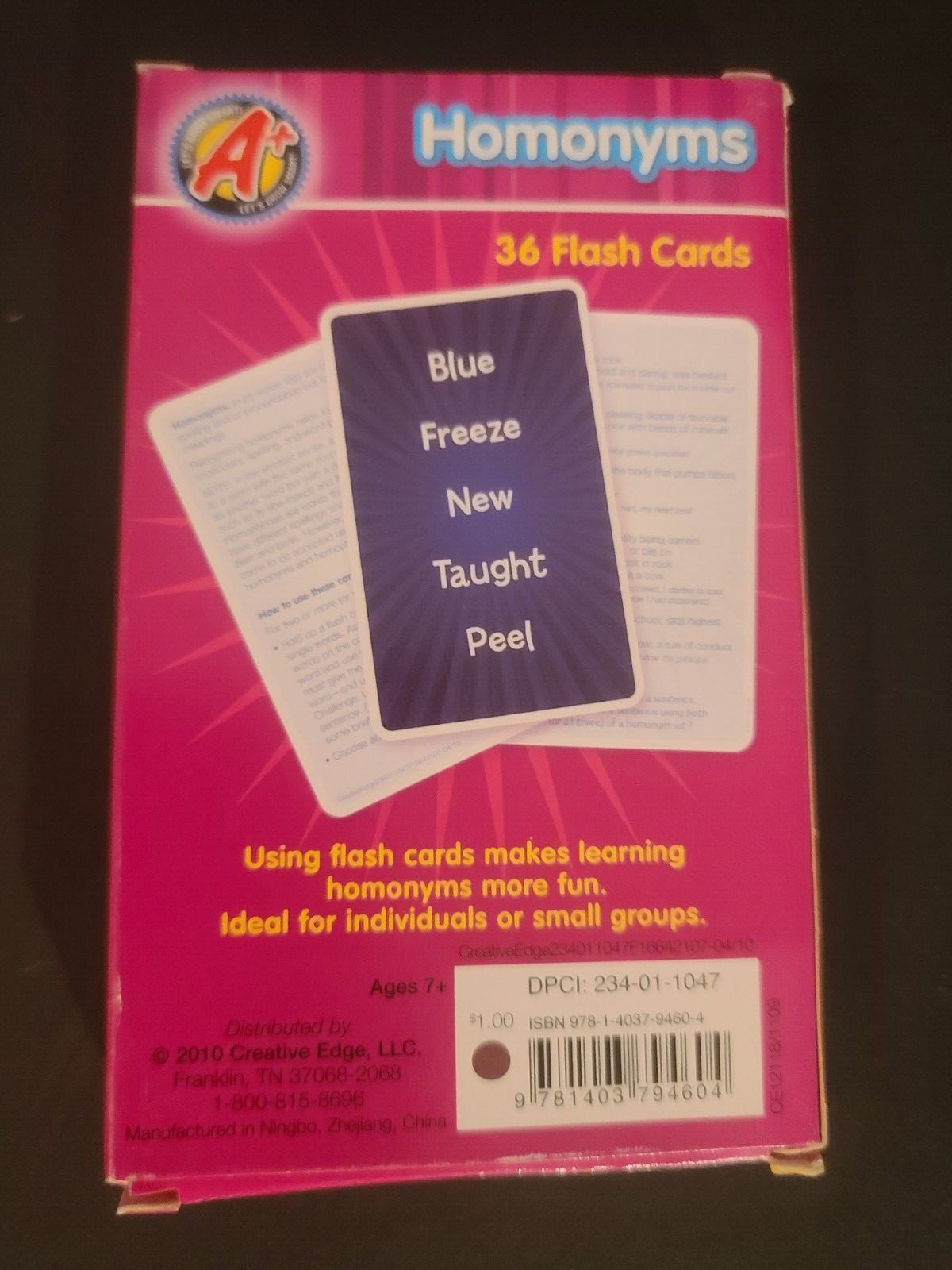 (BOX OF 36) Creative Edge HOMONYMS Educational Learning Flash Cards Age 7+