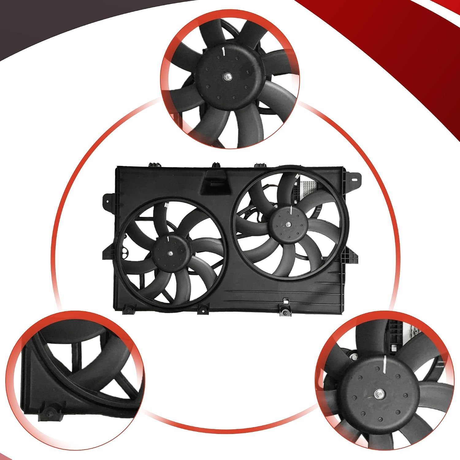Engine Radiator Cooling Fan Assembly For 2007 2008 2009 2010 2011 2012 2013 2014