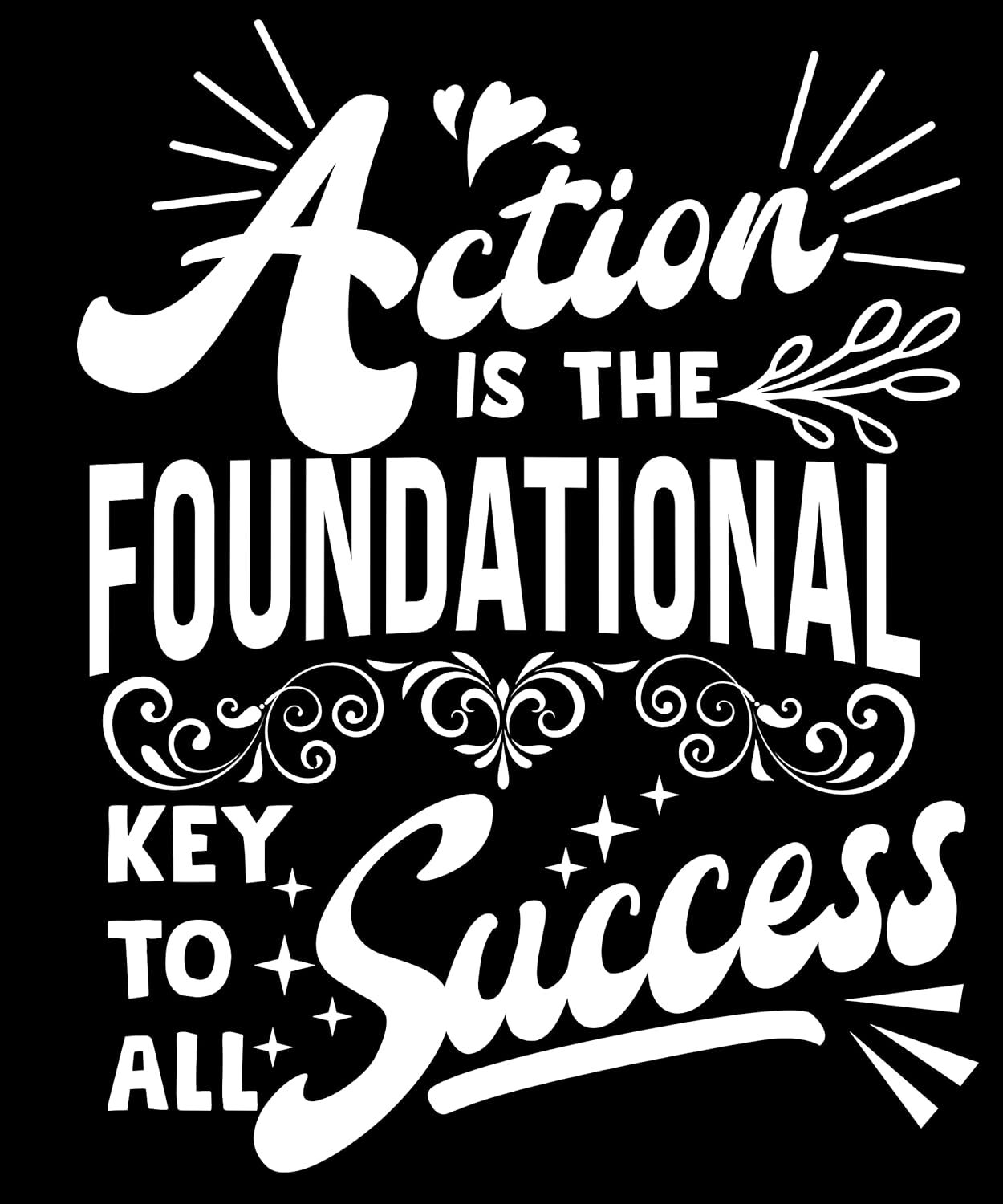 Success Motivation Quote Tshirt Black-Large