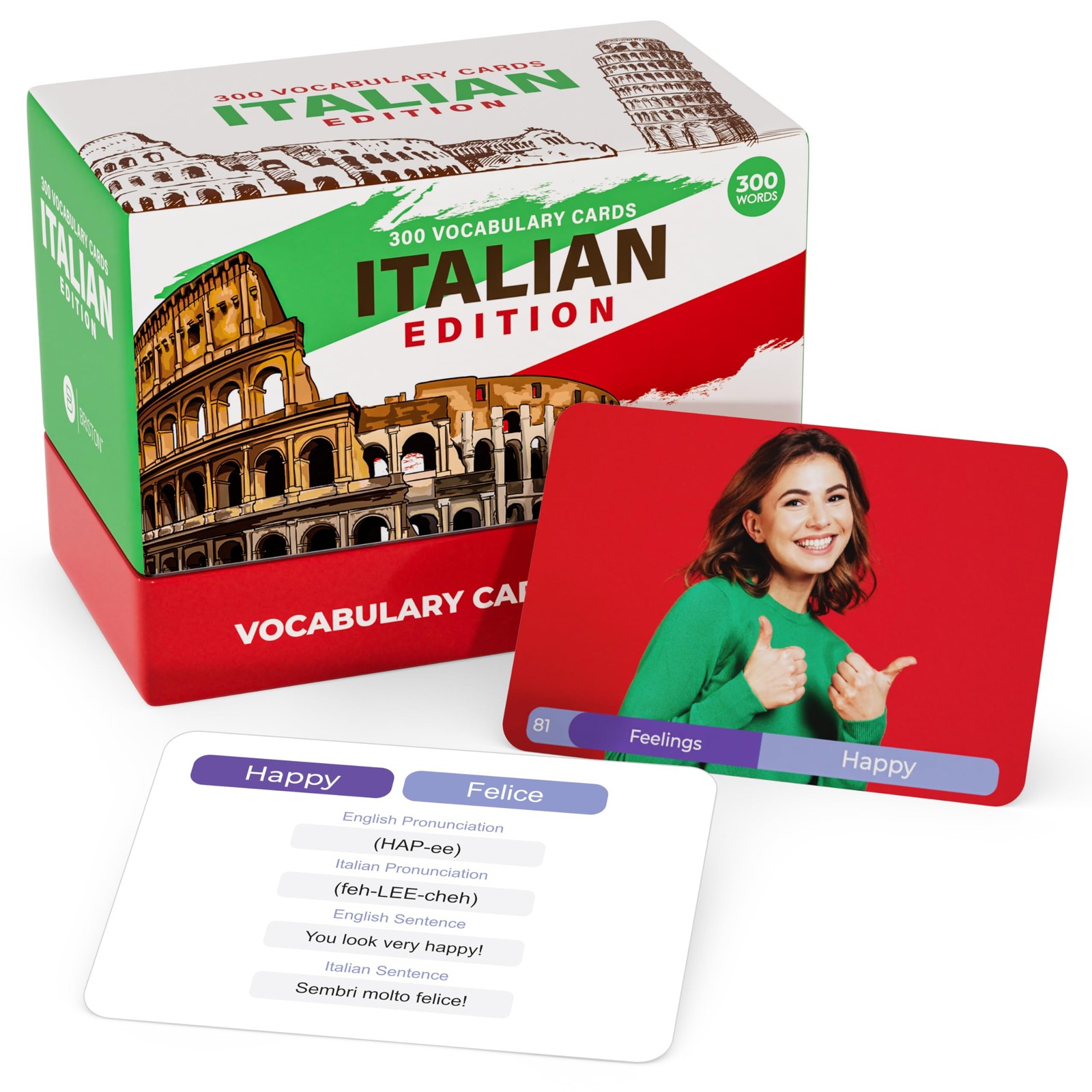 Italian Vocabulary Flash Cards – 300 Words with Pictures & Pronunciation – Ed…
