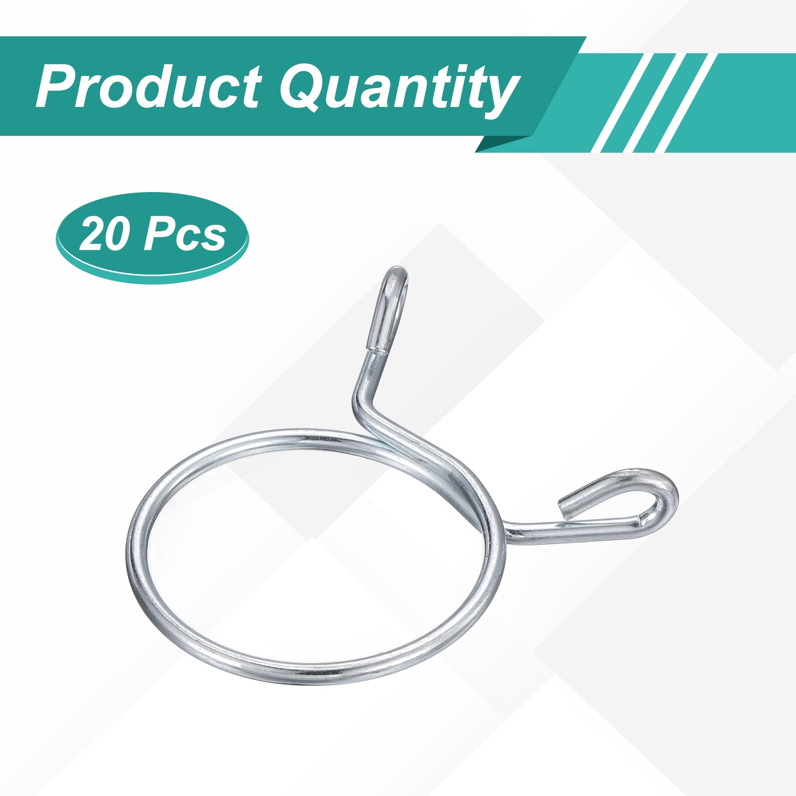20Pcs 30mm ID 30mm Clamp Dia. Fuel Line Hose Clips Spring Clips, Blue White