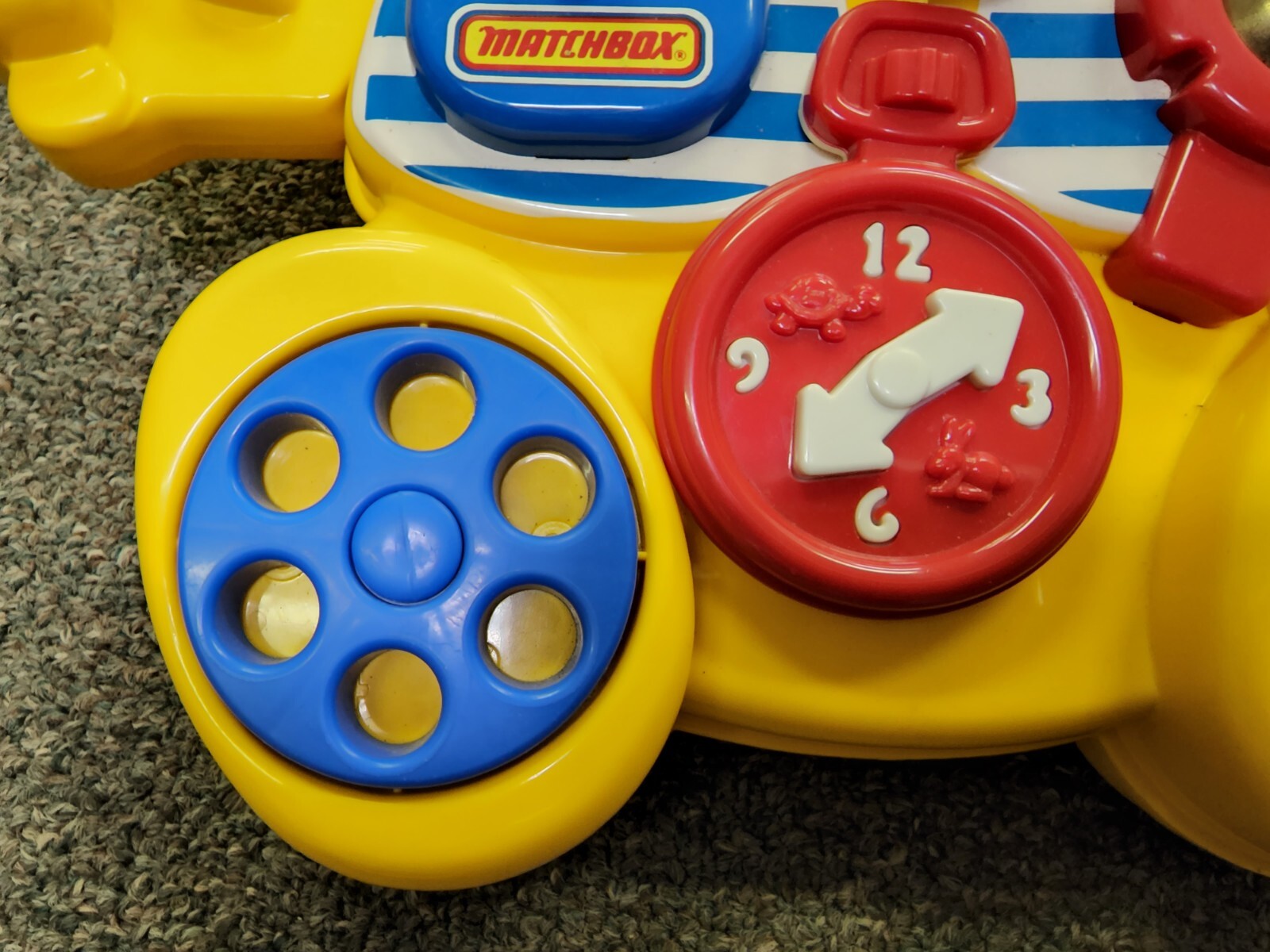Vtg Matchbox Activity Bear Crib 1982 Bells Clock Time Sensory Learning Moves