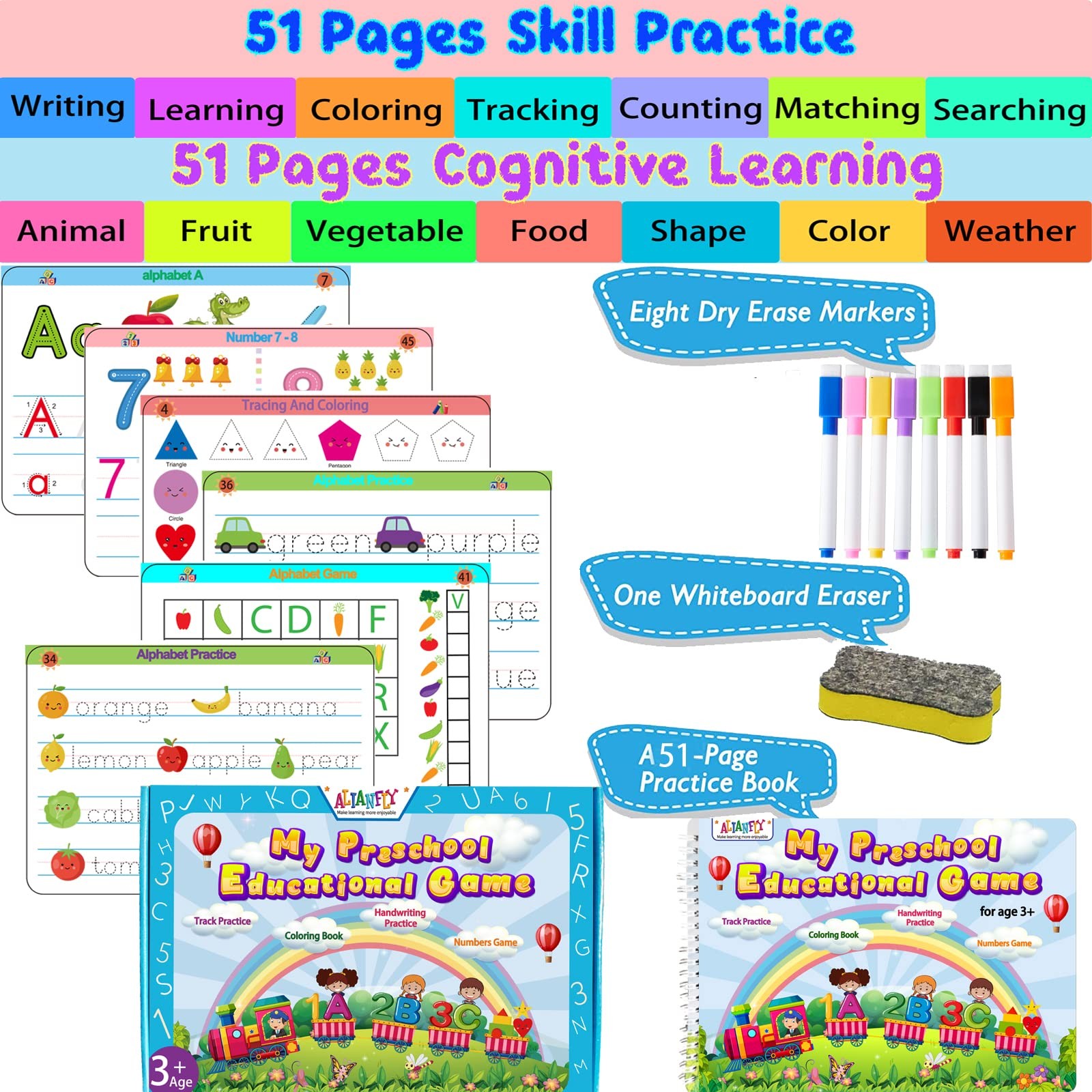 Preschool Learning Activities Educational Workbook – Toddler Prek Montessori …